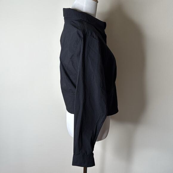Abercrombie Black Cropped Button Down - Picture 2 of 5